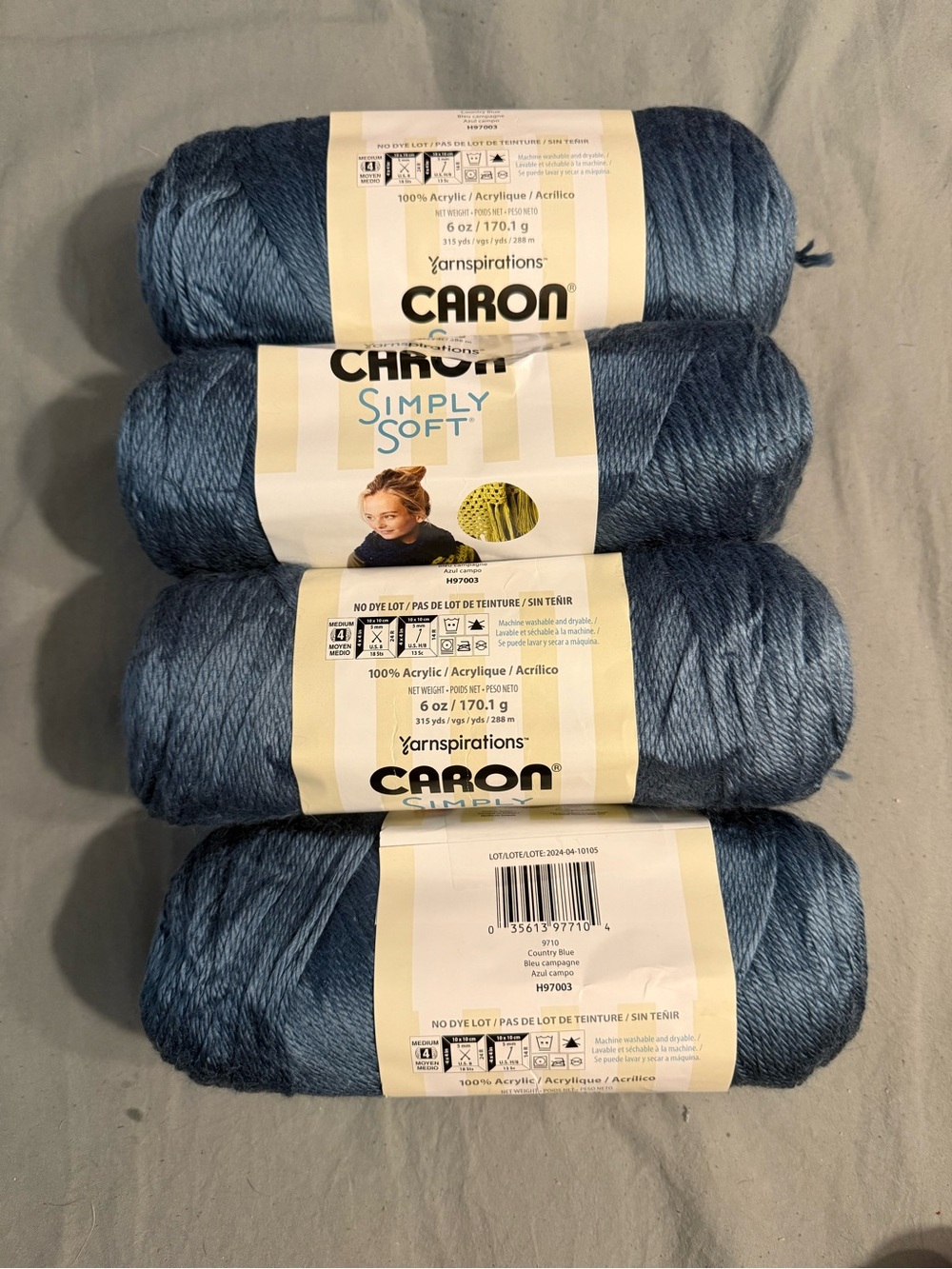 Carbon Country Blue Acrylic Yarn - Country Blue
